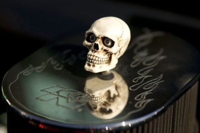 Skull on Hot Rod Air Filter