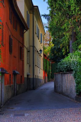 Street in village on Lake Como