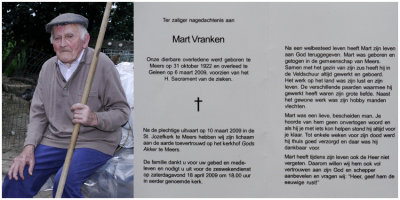 Martin Vranken overleden en uitvaart