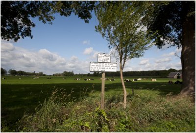 fietsend onderweg - tekstbord