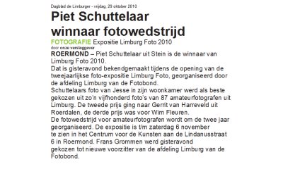 Dagblad de Limburger van 29 okt 2010