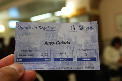 Entry ticket to Quinta da Regaleira