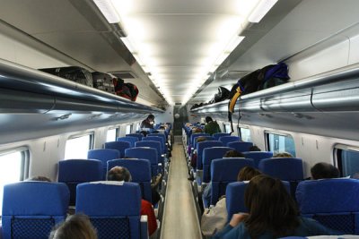 Inside a Renfe Avant Tourista (2nd class) coach
