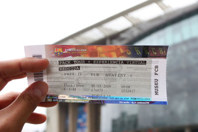 F.C. Barcelona stadium tour ticket
