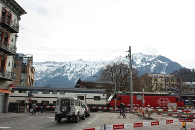 SBB regional pulling into Interlaken West