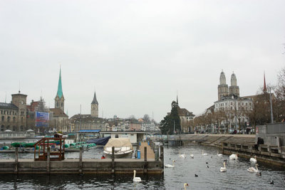 View of Peter Kirch, Fraumünster and Grossmünster