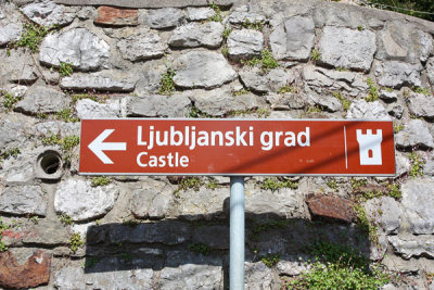 Ljubljana Castle sign