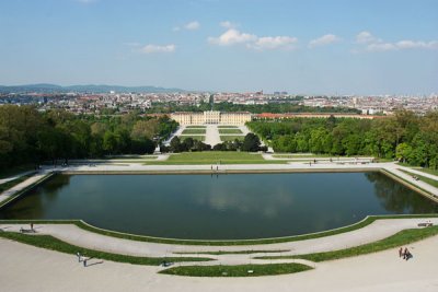 View of Schloss Schnbrunn from the top of Gloriette