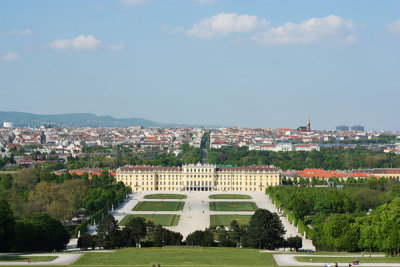View of Schloss Schnbrunn from the top of Gloriette