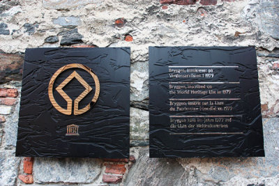 Bryggen UNESCO World Heritage Site plaque