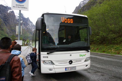 Bus from Gudvangen to Voss