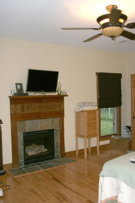 Master bedroom fireplace