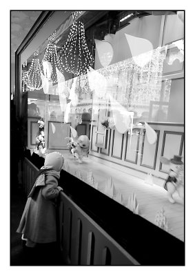 Les vitrines de Noel, aux galeries Lafayette.