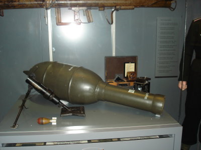 Nebelwerfer round, next to small airborn morter