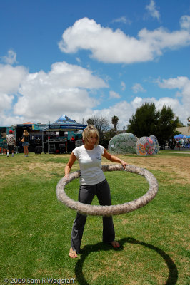 Heather showing her hula hooping skills