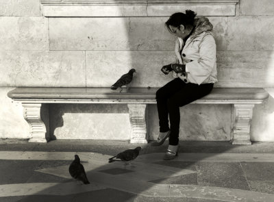 Feeding the doves