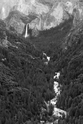 DSC_1562 Bridalveil Falls from Hwy 120 BW.jpg