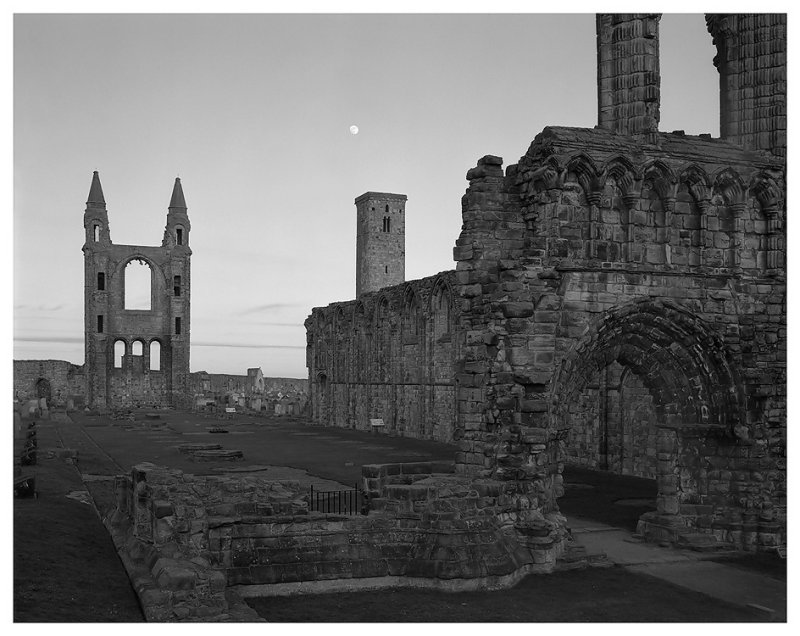 Moon Rising over St Andrews Cathedral Ruins, from the West