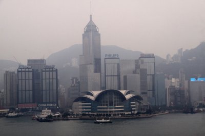 View of Victoria Harbor from Sheraton sky lounge