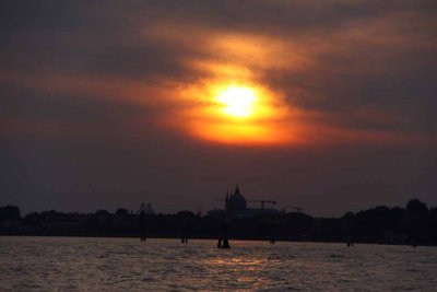 The Sun Sets Over Venice and the Lagoon