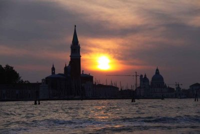 The Sun Sets Over Venice and the Lagoon