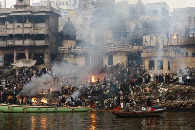 Crematorium on Ganges in Varanasi