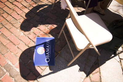 They take advantage of Market Day to register voters...Obama bites the dust.