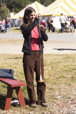 ....and young women spinning!