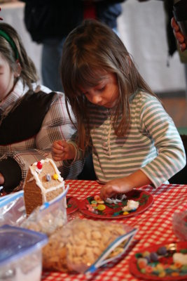 gingerbread house making is a fun thing to do!