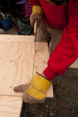 April 4: Getting the wood ready for the loveseat.