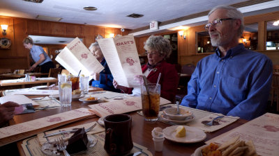 They arrive and we read menus!