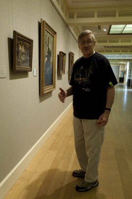 Ron finds his favorite tiger painting at the Clark Museum.