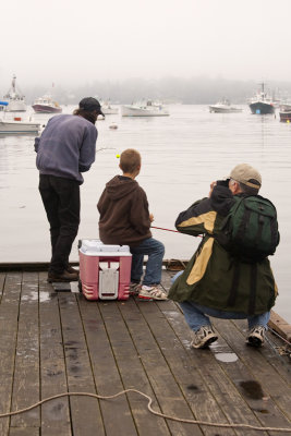 Mike 'shoots' fishermen catching mackerel.