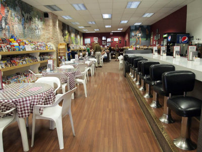 ...store with art on the walls.