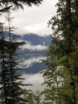 The lake is pretty along the way.