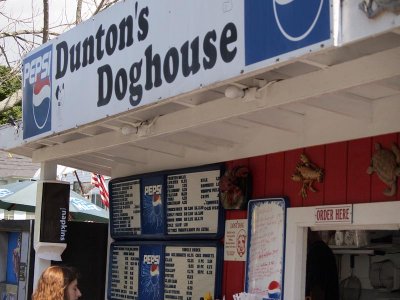 Then eat lunch at Boothbay's fast food establishment, Dunton's Doghouse!
