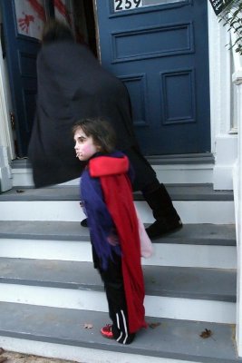 Trick or Treating! Dracula in red!
