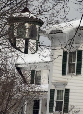From the library, interesting architecture is ice coated!