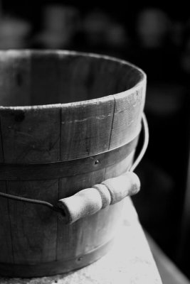 ...a wooden bucket.
