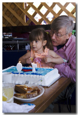 Getting help blowing the candles out is...