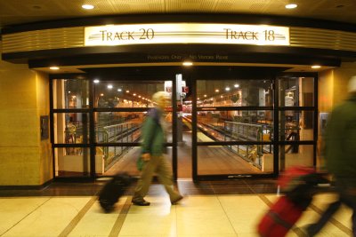 Finally we're THERE and in the train station and down the street; nearby...
