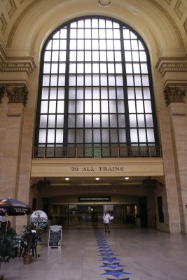 This way to the trains...