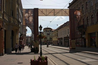 pedestrian area in Miskolc