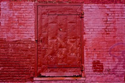 Old Red Metal Door