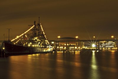 The USS Little Rock At Night