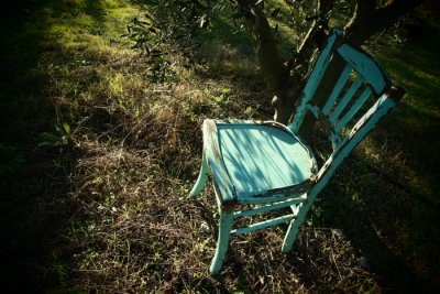 the turquoise chair