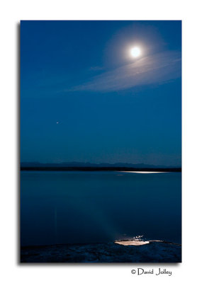 Full Moon above Fishing Cone - West Thumb Geyser Basin