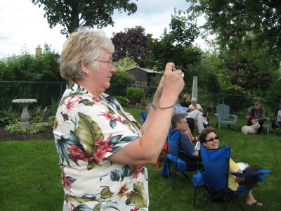 Oh she's here, Doris is ready to snap the birthday girl's arrival