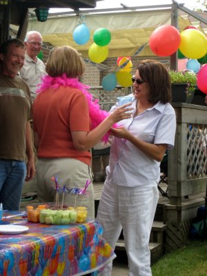 Firne decorates the birthday girl
