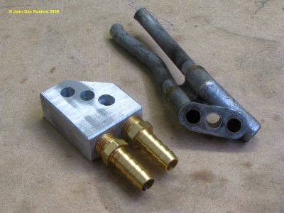 0733 Oil manifold, change from top feed/return to bottom feed/return